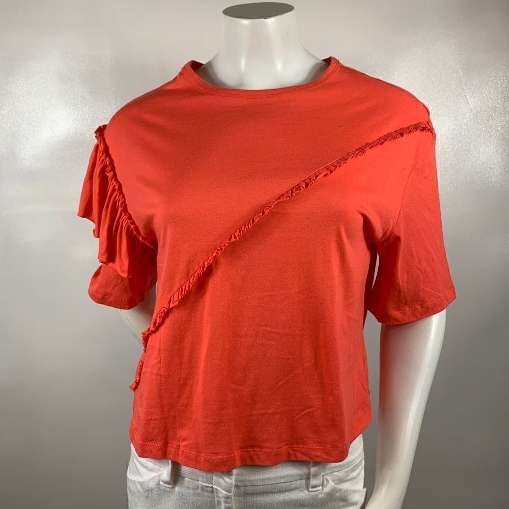 3For$20 Ten Sixty Sherman Ruffle Top Coral size:xS